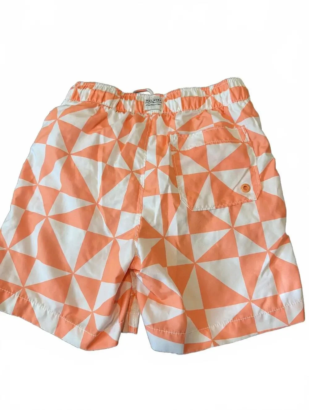 GAP Kids Boys Swim Trunks Size L  10 Peach White Geometric